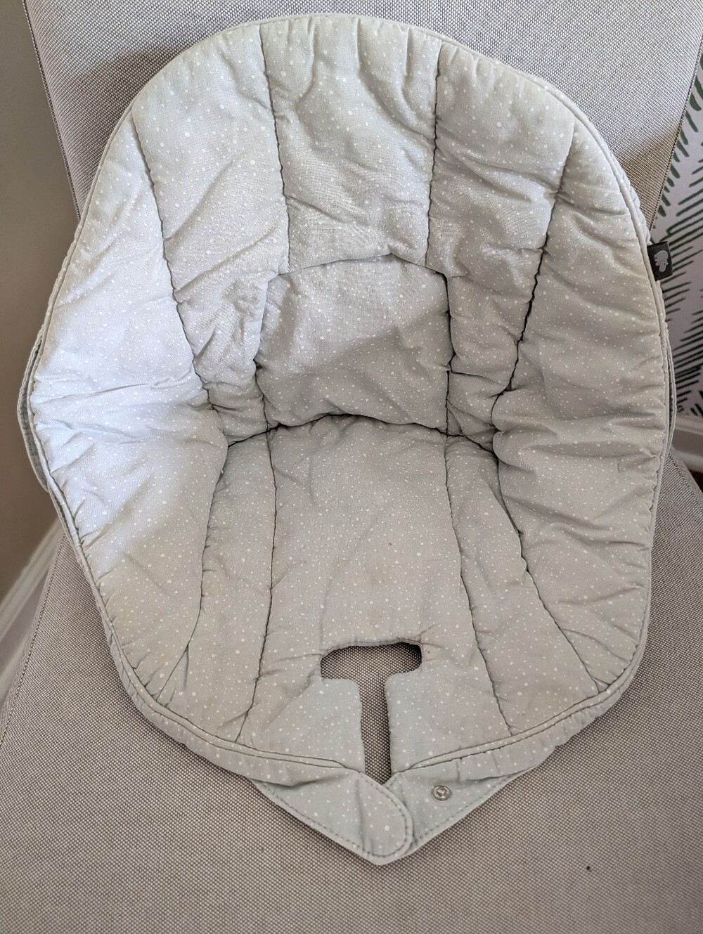 Lalo High Chair Gray Dotted Quilted Baby Seat Insert